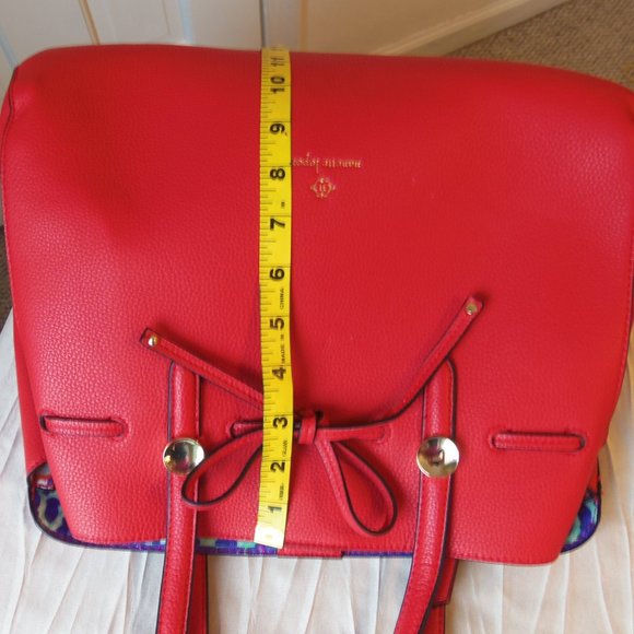 Nanette Lepore Arabella Bow Bag Red, faux leather, satchel tote bag - Picture 11 of 12